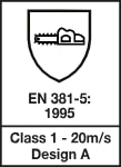 EN 381-5 : 1995 / Class 1 - 20 m/s design A